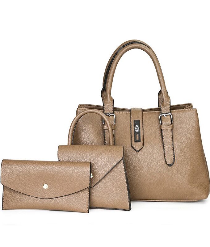 Classic Chic Ladies Fashion 3 In 1 Leather Handbag