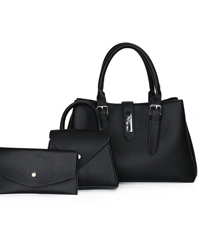 Classic Chic Ladies Fashion 3 In 1 Leather Handbag