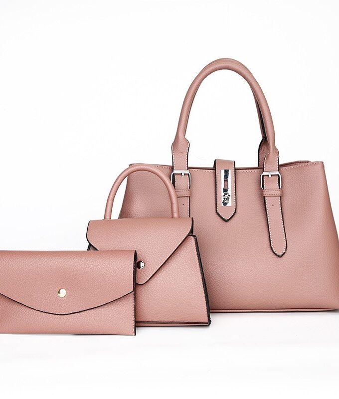 Classic Chic Ladies Fashion 3 In 1 Leather Handbag