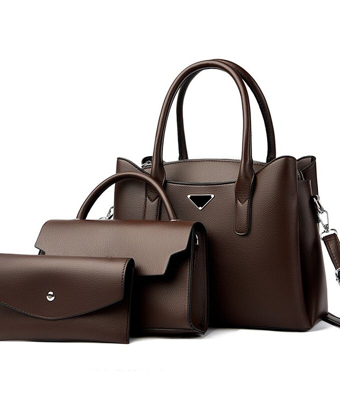 Classy Chic Leather Woman Bag 3 in 1 Set