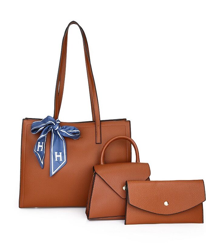 Classy Chic Women Handbags 3 in 1 Synthetic Leather Tote Bags